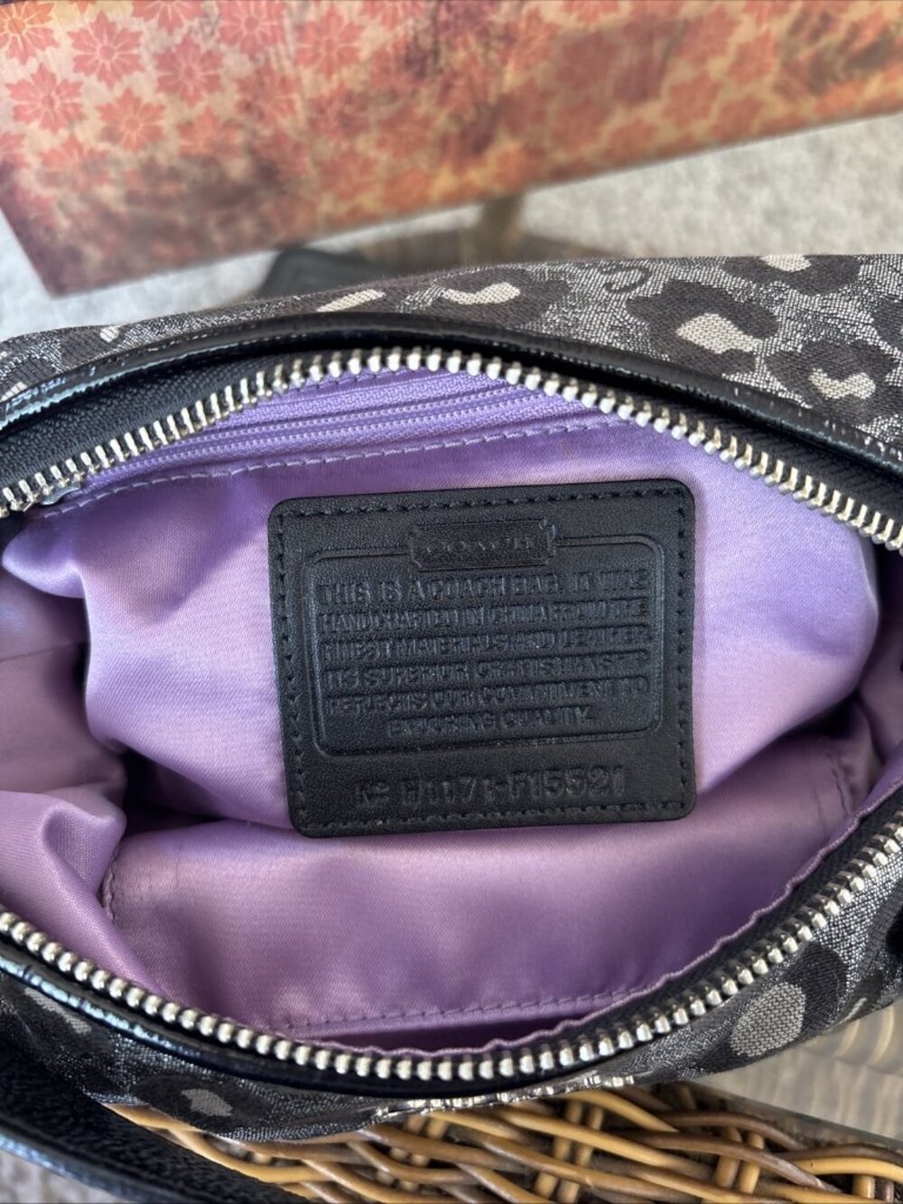 Coach Silver And Black Leapord Print Metallic Shoulder Bag Y2K Vibes - Picture 5 of 12